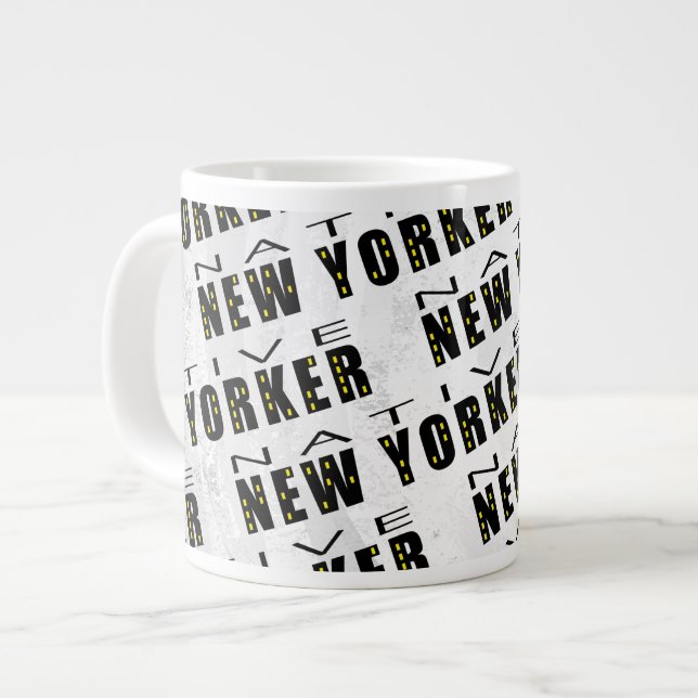 Native New Yorker Mönster Jumbo Mugg (Framsida vänster)