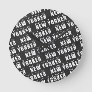 Native New Yorker Mönster Rund Klocka