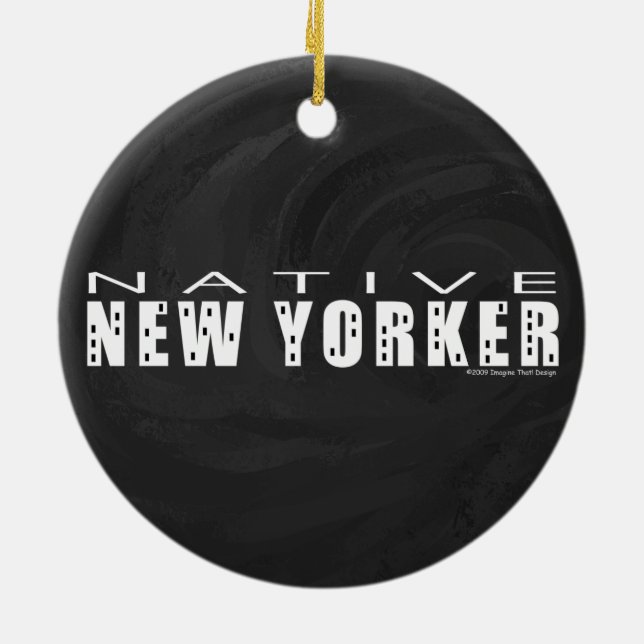 Native New Yorker svart Julgransprydnad Keramik (Baksidan)