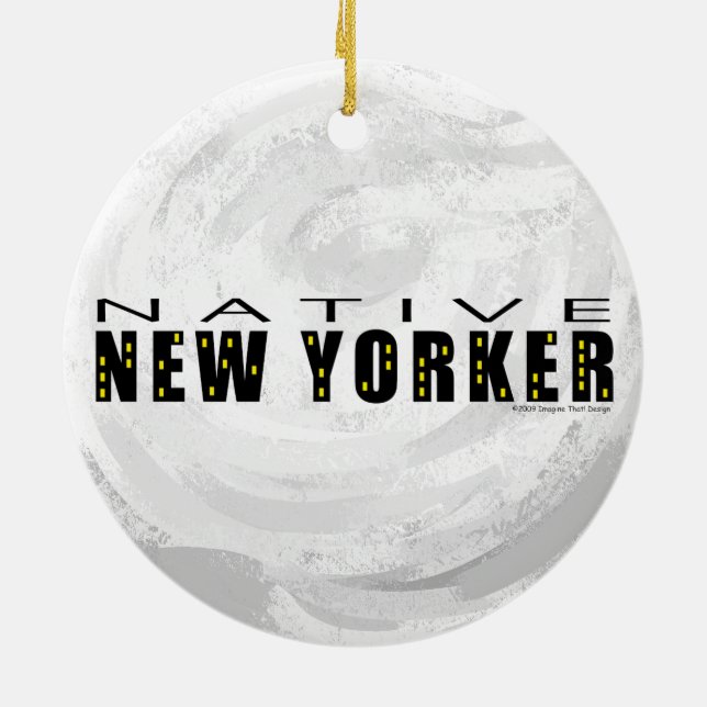 Native New Yorker svart Julgransprydnad Keramik (Baksidan)