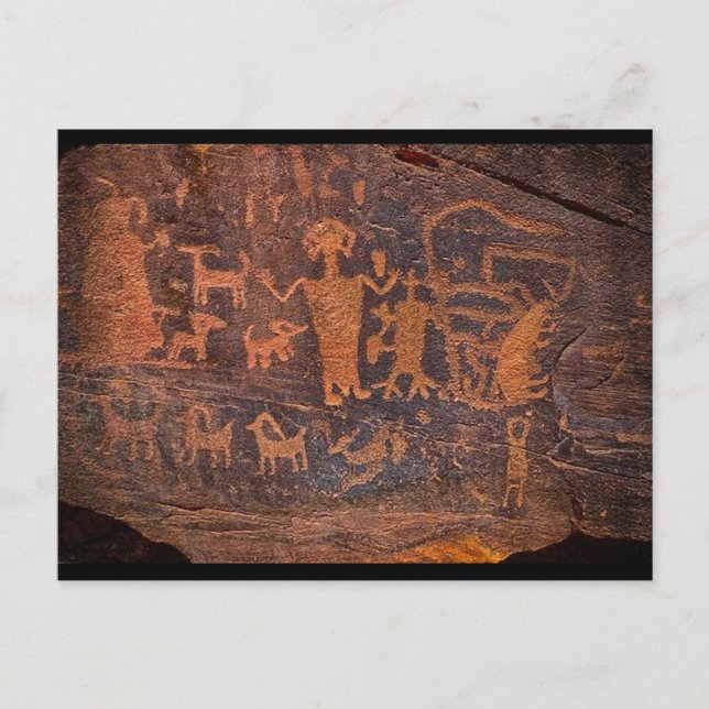 Native Prehistorisk Sten Art Vykort (Framsida)