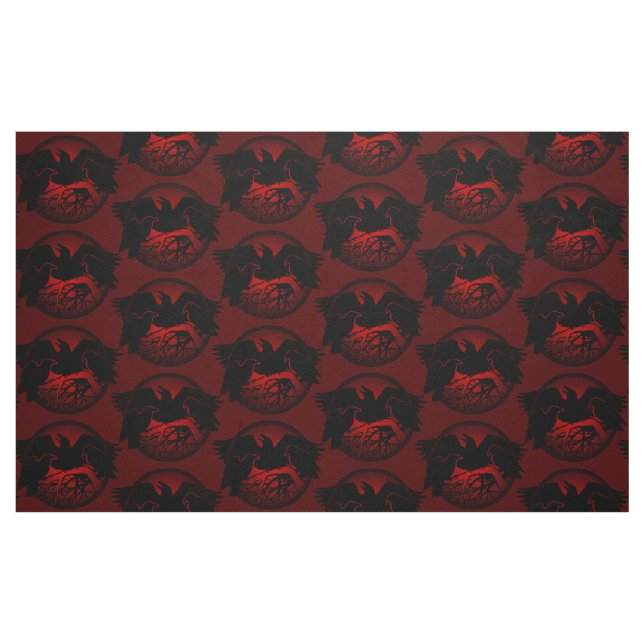 Native Raven Art Fabric Raven Kråka Tribal Fabrics Tyg (Fat Quarter)