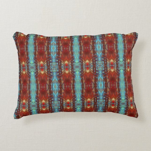 Native Santa Fe Pow wow Turcos Pillow Prydnadskudde (Framsidan)