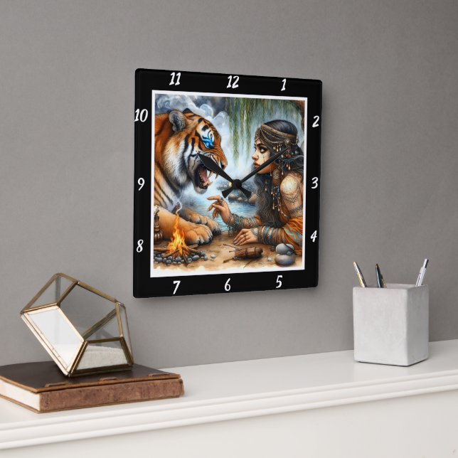 Native Spirits: Hjärtstenens ekoes Fyrkantig Klocka (Kontor)