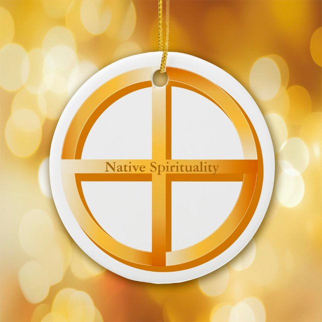 Native Spirituality Julgransprydnad Keramik (The Medicine Wheel is a sacred symbol and spiritual concept found in many Native American cultures.)