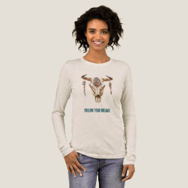 Native Tribal Bull Horns Skull T Shirt