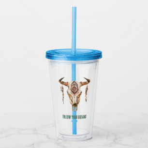 Native Tribal Bull Horns Skull Take Away Mugg