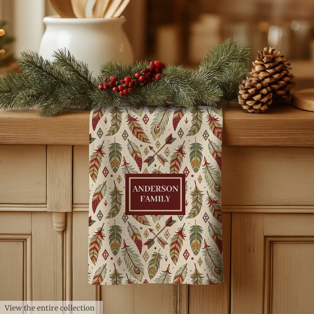 Native Tribal Kitchen Towel Custom Name Accent Kökshandduk (Native Tribal Kitchen Towel Custom Name Accent)