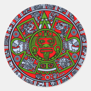 Native Tribe Mexiko Aztec Sol Dial Hispanic Latino Runt Klistermärke