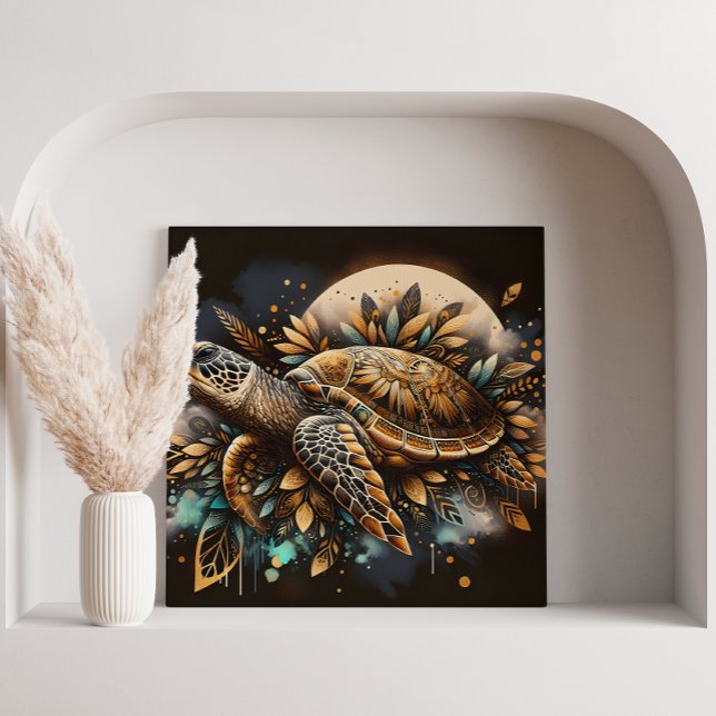 Native Turtle Canvastryck (Native Turtle Canvas Print)