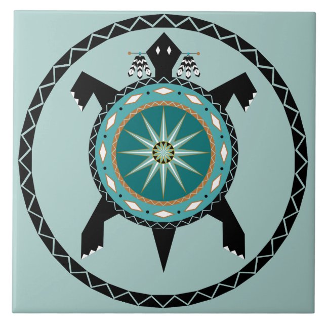 Native Turtle Ceramic Tile Kakelplatta (Framsidan)
