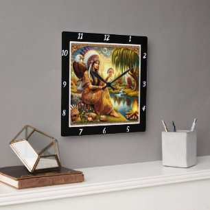 Native Väg: Eagles Tracks Willow's Rustle Fyrkantig Klocka