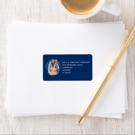 Nativitalitet Retur namn Adress - julblått Adressetikett