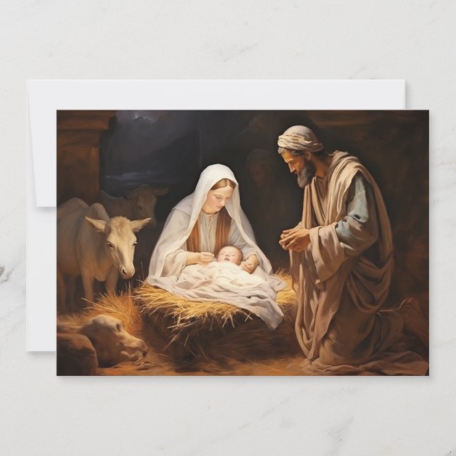 Nativitet Baby Jesus Christian God jul Julkort (Framsida)