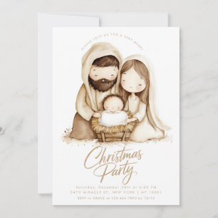 Nativitet Baby Jesus Mary Religiösa jul Inbjudningar