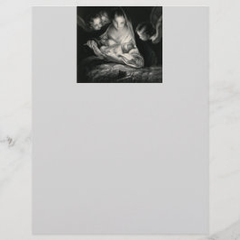 Nativitet Baby Jesus Virgin Mary Änglar Black Whit