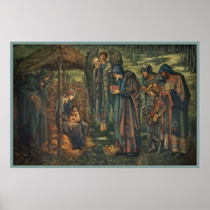 Nativitet Bethlehem Baby Jesus och Angel Poster