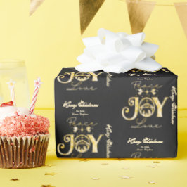 Nativitet Christian jul Guld Peace Joy Kärlek Presentpapper