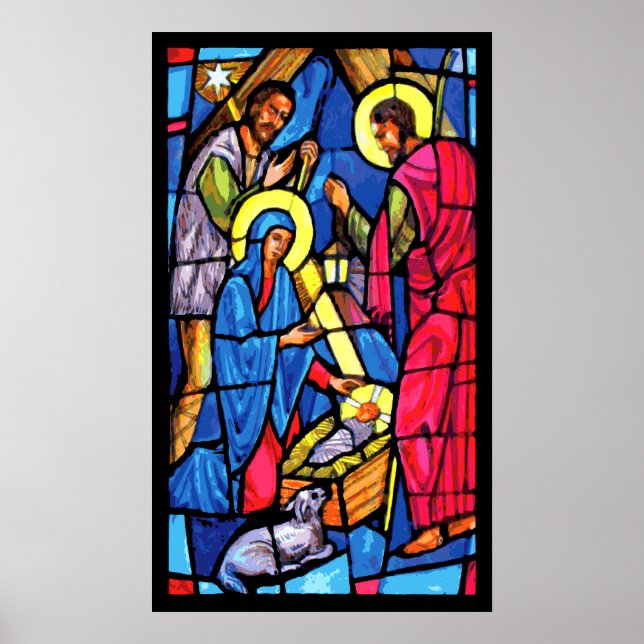 Nativitet - fastslagen glasjul poster (Framsidan)