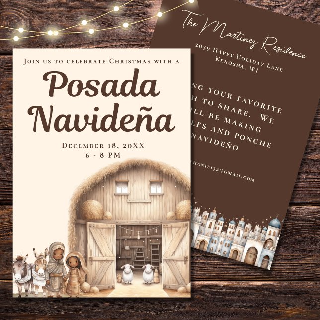 Nativitet Festive Mexican Posada Navideña Inbjudningar (Skapare uppladdad)