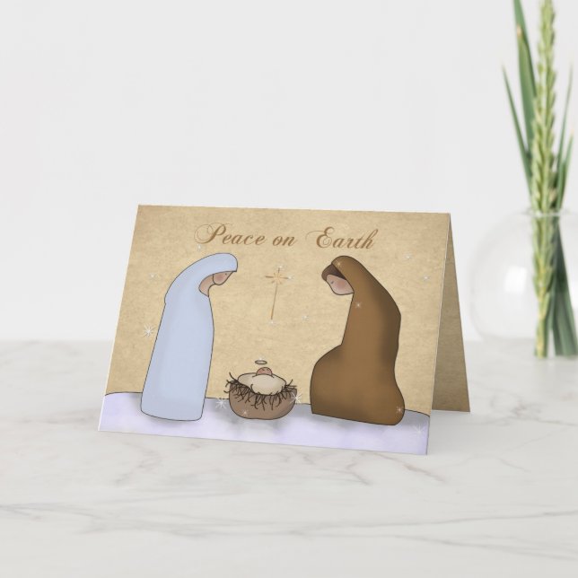 Nativitet, fred på Jul Helgkort (Framsida)