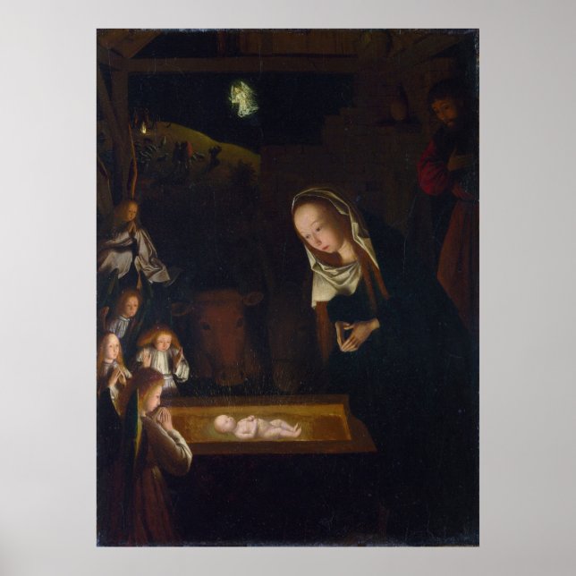 Nativitet Geburt Christi av Geertgen tot Sint Jans Poster (Framsidan)