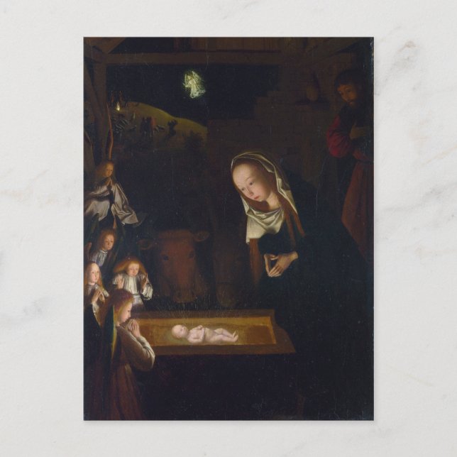 Nativitet Geburt Christi av Geertgen tot Sint Jans Vykort (Framsida)