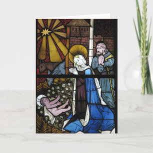 Nativitet - Glass Jesus Virgin Mary Joseph Helgkort
