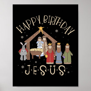 Nativitet Grattis på födelsedagen Jesus jultomhet  Poster