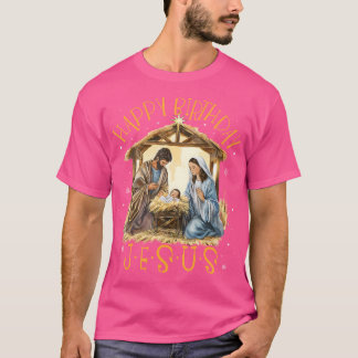Nativitet Grattis på födelsedagen Jesus jultomhet  T Shirt