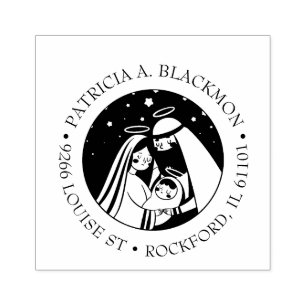 Nativitet Heliga Familj Religiösa Jul Christian Stämpel