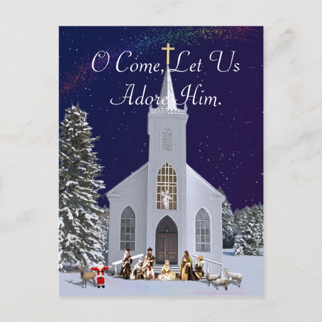 Nativitet i kyrkan vykort (Framsida)