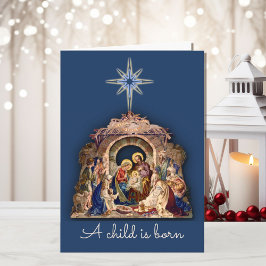 Nativitet Jesus föds för att Namnteckning text Kort