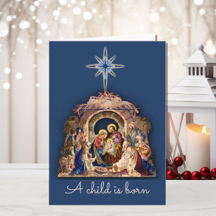 Nativitet Jesus föds för att Namnteckning text Kort