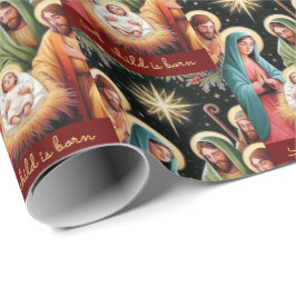 Nativitet jul Baby Jesus, ett barn är fött Presentpapper