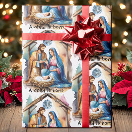 Nativitet jul Baby Jesus, ett barn är fött Presentpapper