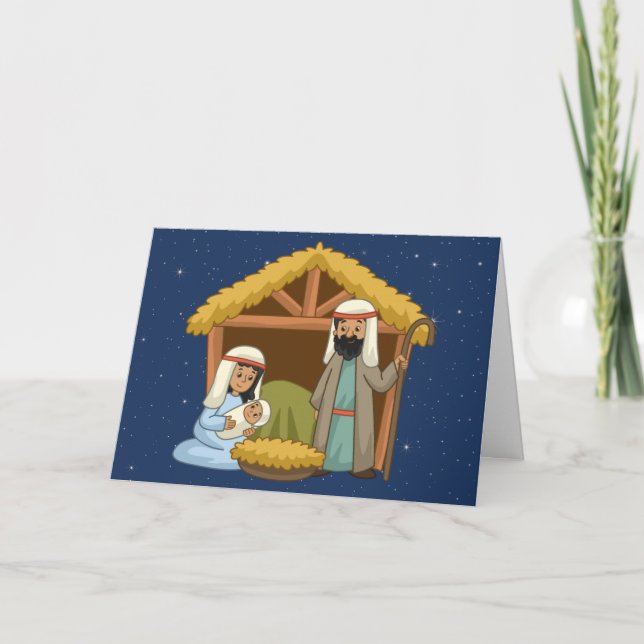 Nativitet Julhälsningar kort (Framsida)