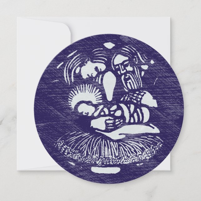 Nativitet Letterpress Medallion Blue (Framsida)