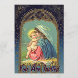 Nativitet Mary Holding Baby Jesus Inbjudningar