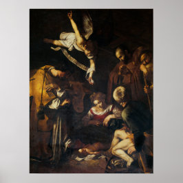 Nativitet med Saint Francis och Saint Lawrence Poster