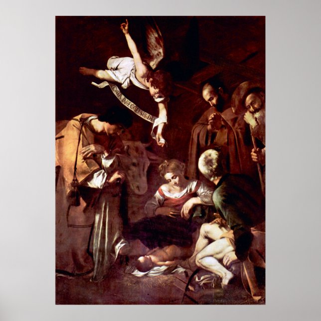 Nativitet med St. Francis och St. Lawrence Poster (Framsidan)