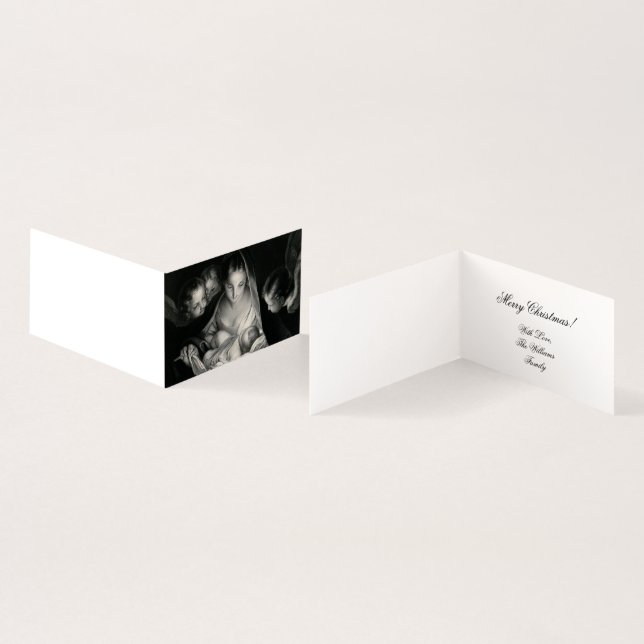 Nativitet Mor Mary Änglar Baby Jesus Magnetic Kort (In- och utsida)