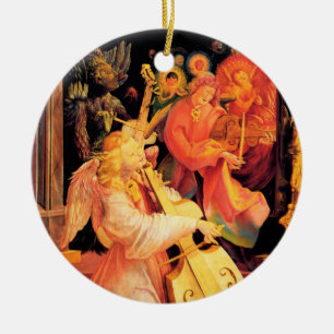 NATIVITET,MUSISKT SKAPAR ÄNGLAR - MAGISK CHRISTMAS JULGRANSPRYDNAD KERAMIK