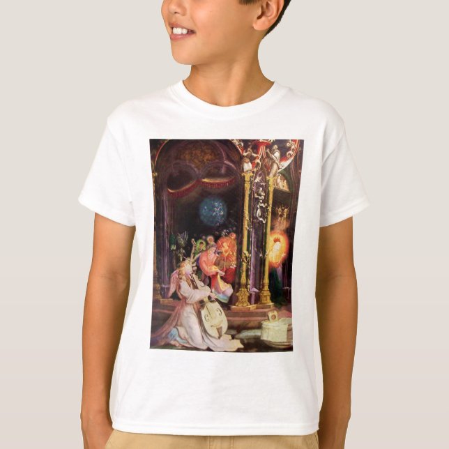 NATIVITET,MUSISKT SKAPAR ÄNGLAR - MAGISK CHRISTMAS TEE (Framsida)