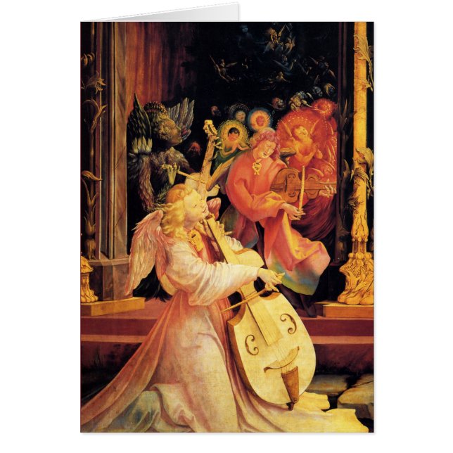 NATIVITET,MUSISKT SKAPAR ÄNGLAR - MAGISKT CHRISTMA HÄLSNINGSKORT (Framsidan)