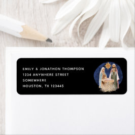 Nativitet Namn Returadress, svart jul Returadress Etikett