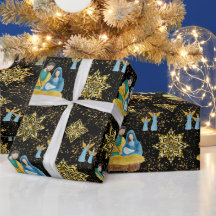 Nativitet Night Mary Joseph Jesus Änglar Golden