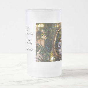 Nativitet Ornament Bible Verse Frosted Glass Mugg