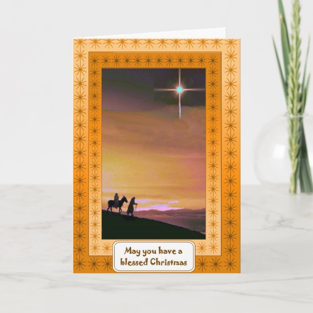 Nativitet, religiösans julkort helgkort (Framsida)