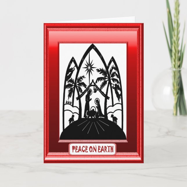 Nativitet, religiösans julkort helgkort (Framsida)